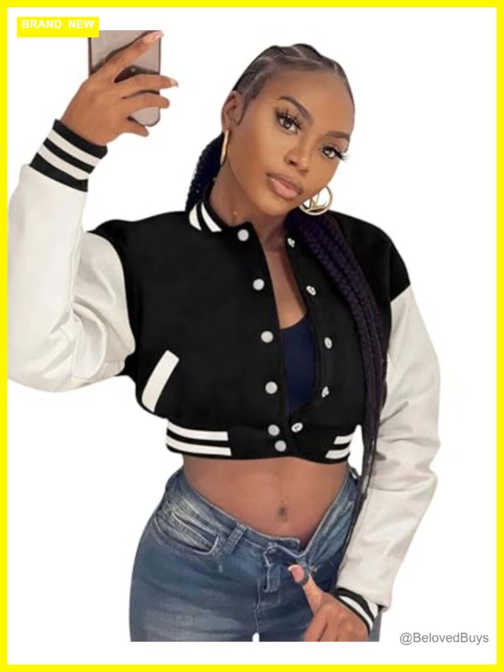 Faux Leather Bomber Jacket Light Moto Cropped Letterman Baseball Women